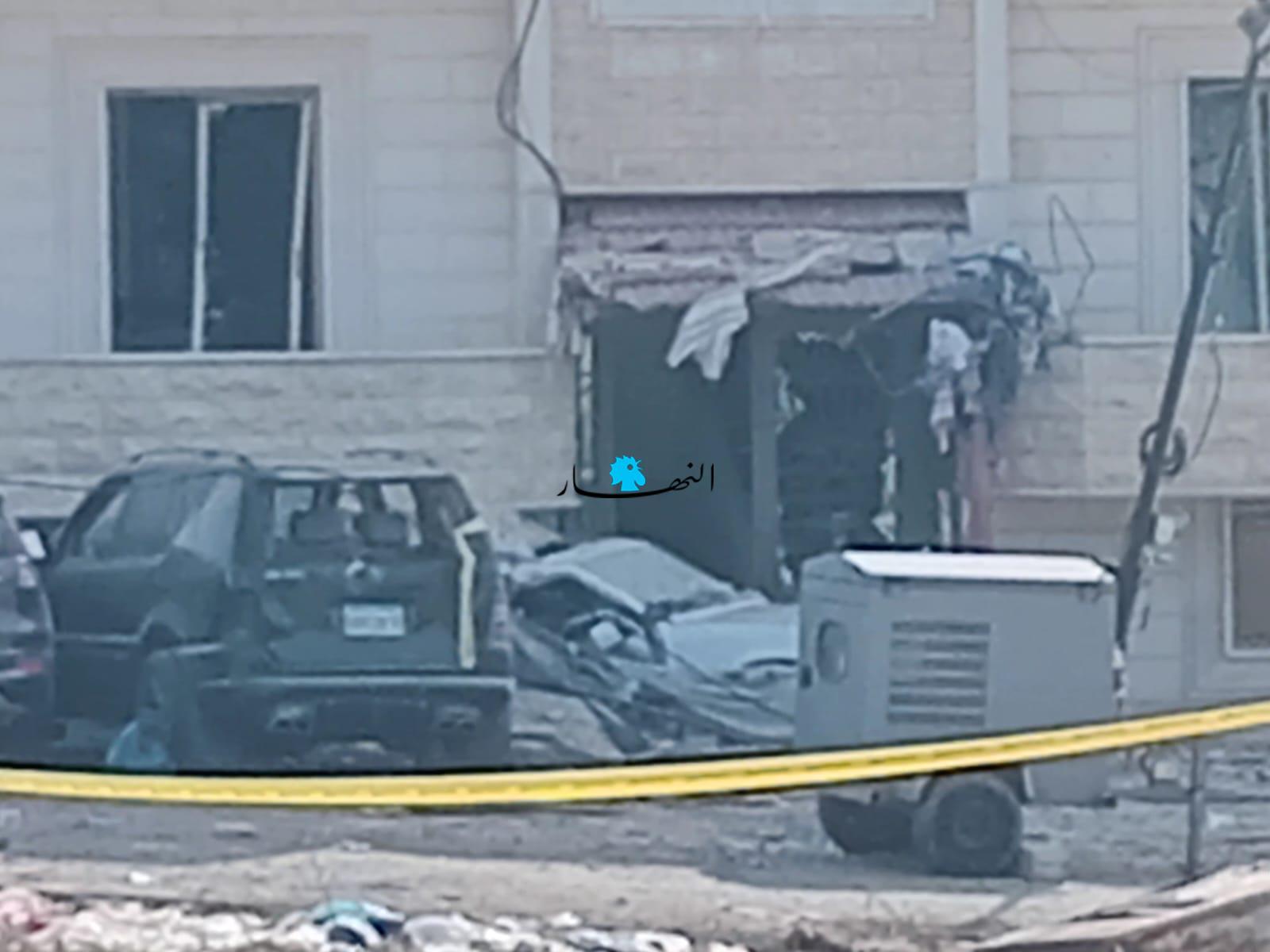 بالصور والفيديو- النهار تعاين الدمار بمحيط المبنى المستهدف في جناتا